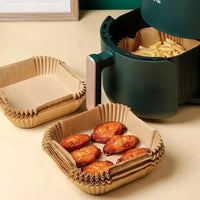 50-Piece Air Fryer Paper Liners – Non-Stick Disposable Cooking Liners